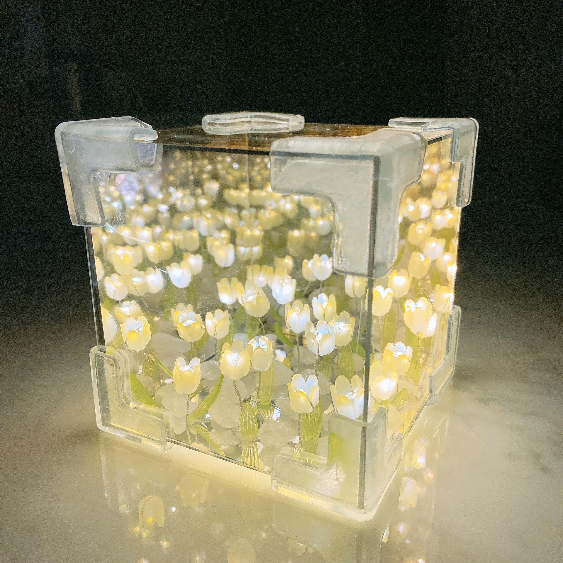 Handmade DIY Tulip Flower Night Light – Romantic Mirror Lamp Kit