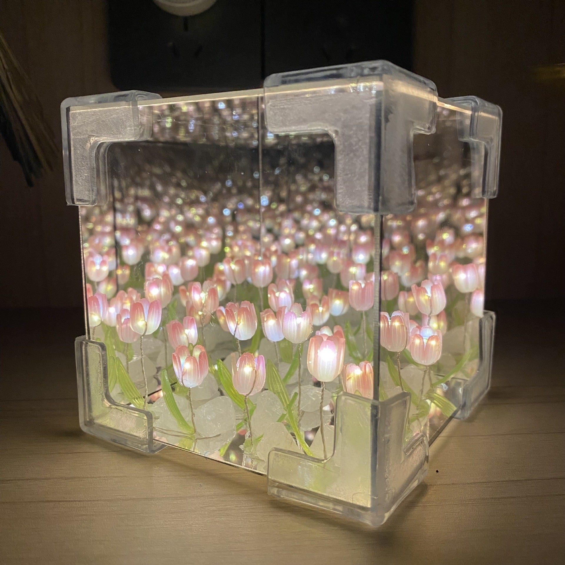 Handmade DIY Tulip Flower Night Light – Romantic Mirror Lamp Kit