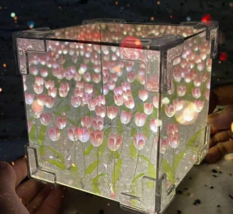 Handmade DIY Tulip Flower Night Light – Romantic Mirror Lamp Kit