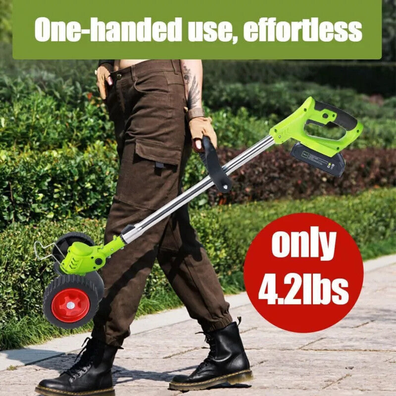 21V Cordless Grass Trimmer/Tree Cutter/Garden Edger Electric with Accessories. Batteries included