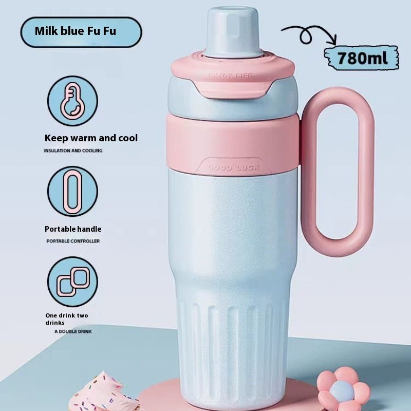 Smart - 780ml Double-wall insulated Hot and Cold Tumbler with Straw and Lid.