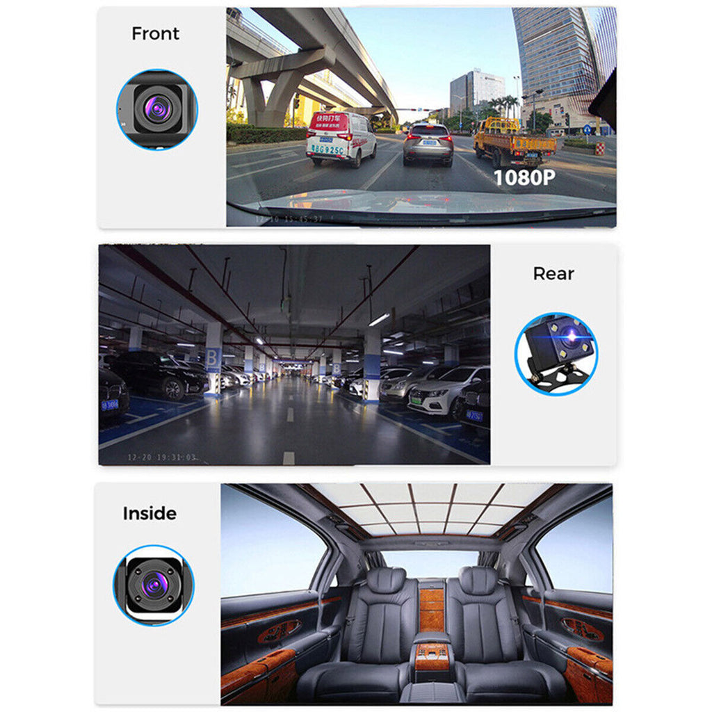 1080P Dual Lens Front And Rear Camera Video Car Dash Cam Recorder G Sensor DVR