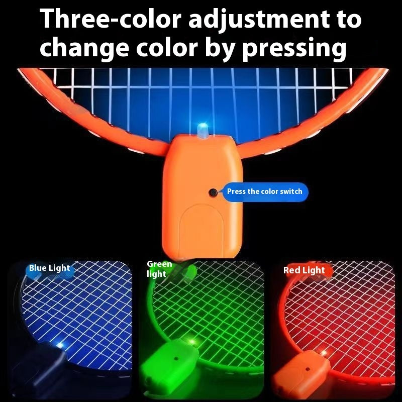 LED Colourful Luminous Badminton Racket and Shuttlecock Set.