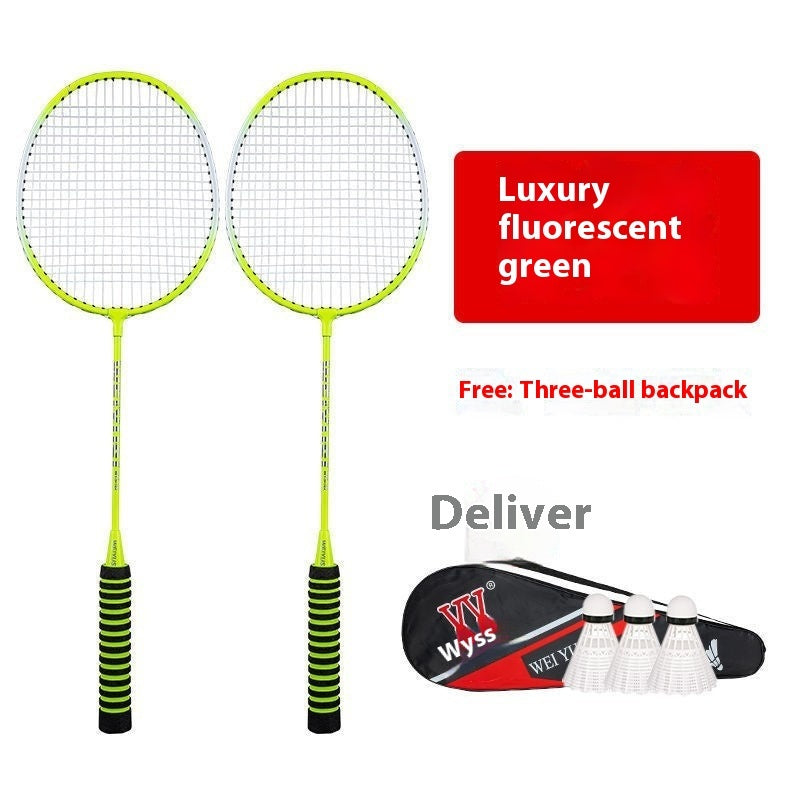 LED Colourful Luminous Badminton Racket and Shuttlecock Set.