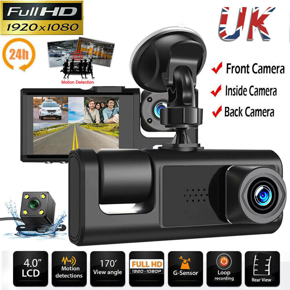 1080P Dual Lens Front And Rear Camera Video Car Dash Cam Recorder G Sensor DVR