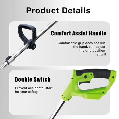 21V Cordless Grass Trimmer/Tree Cutter/Garden Edger Electric with Accessories. Batteries included