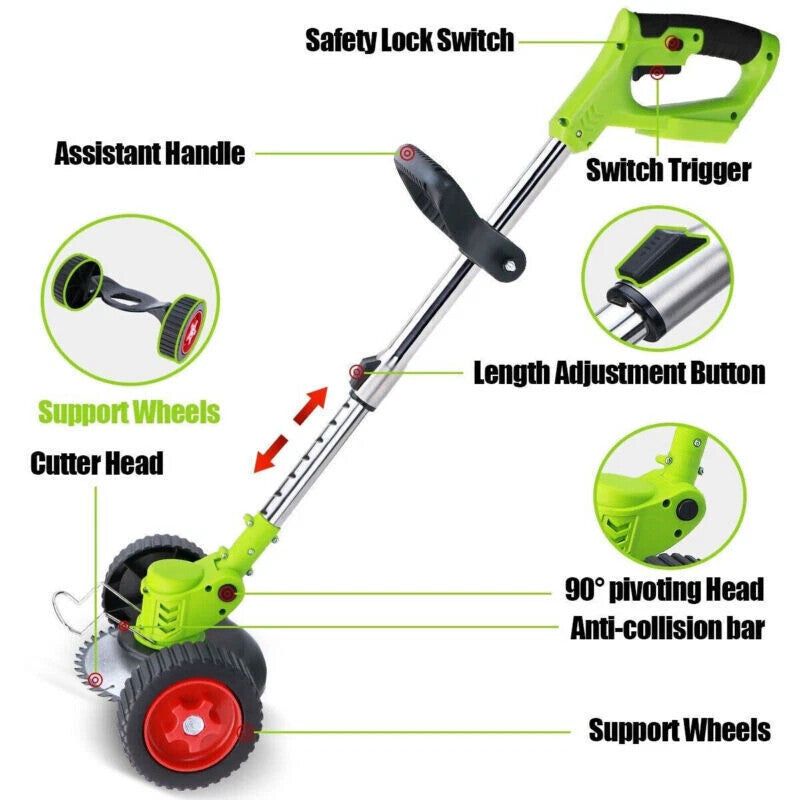 21V Cordless Grass Trimmer/Tree Cutter/Garden Edger Electric with Accessories. Batteries included